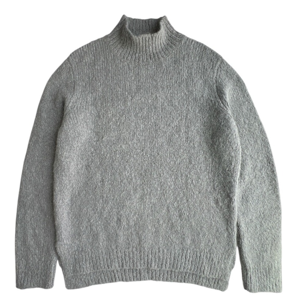 Halston Sweater Heritage Alpaca Wool Blend Womens Small Gray Soft Luxe Classic - Picture 2 of 9